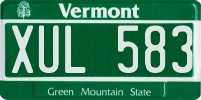 VT license plate XUL583