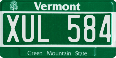 VT license plate XUL584