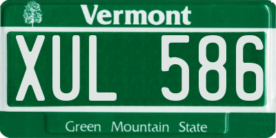 VT license plate XUL586
