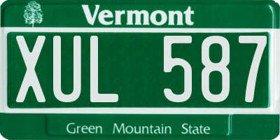 VT license plate XUL587