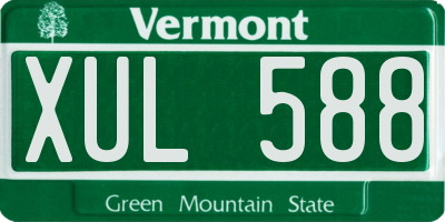 VT license plate XUL588