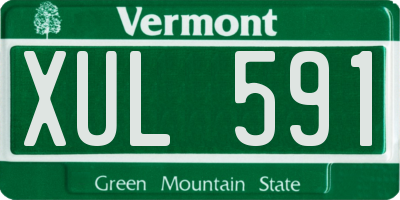 VT license plate XUL591