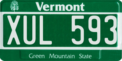VT license plate XUL593