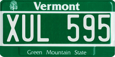 VT license plate XUL595