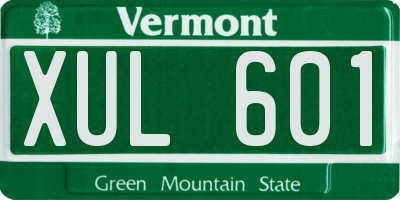 VT license plate XUL601