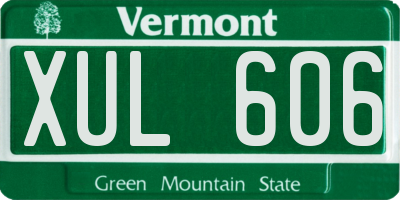 VT license plate XUL606