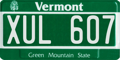 VT license plate XUL607