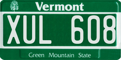 VT license plate XUL608
