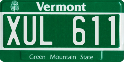 VT license plate XUL611