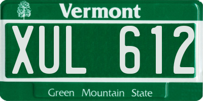 VT license plate XUL612