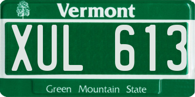 VT license plate XUL613