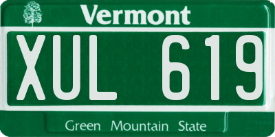 VT license plate XUL619
