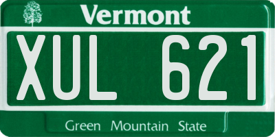 VT license plate XUL621