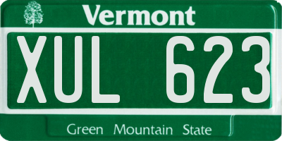 VT license plate XUL623