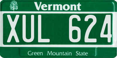 VT license plate XUL624