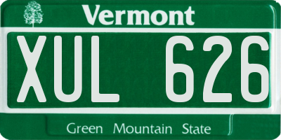 VT license plate XUL626