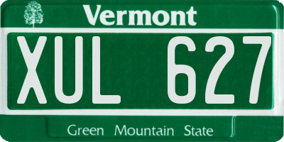 VT license plate XUL627