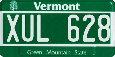 VT license plate XUL628