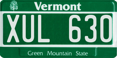 VT license plate XUL630