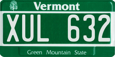 VT license plate XUL632
