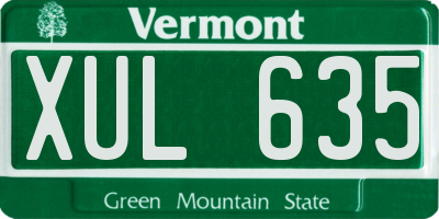 VT license plate XUL635
