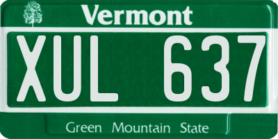 VT license plate XUL637