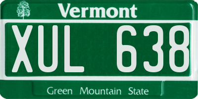 VT license plate XUL638