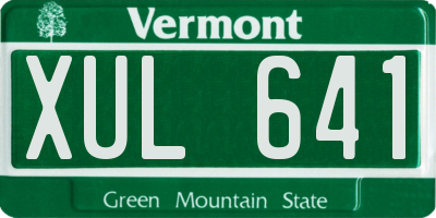 VT license plate XUL641