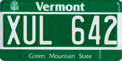 VT license plate XUL642