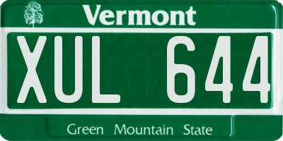 VT license plate XUL644