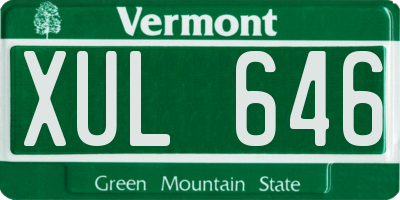 VT license plate XUL646