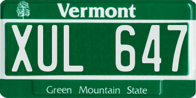 VT license plate XUL647