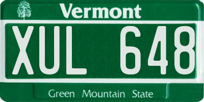 VT license plate XUL648
