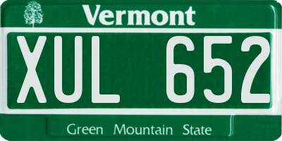 VT license plate XUL652