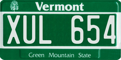 VT license plate XUL654
