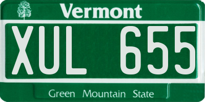 VT license plate XUL655