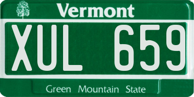 VT license plate XUL659