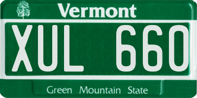 VT license plate XUL660