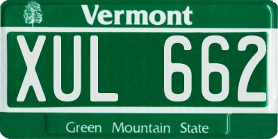 VT license plate XUL662