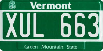VT license plate XUL663