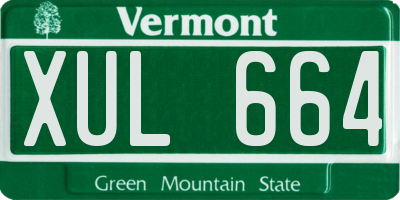 VT license plate XUL664