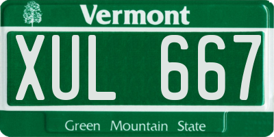 VT license plate XUL667