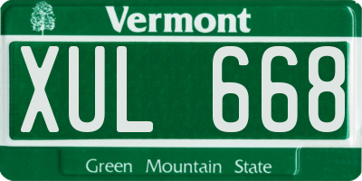 VT license plate XUL668