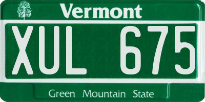 VT license plate XUL675