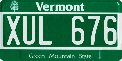VT license plate XUL676