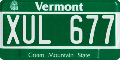 VT license plate XUL677