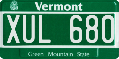 VT license plate XUL680