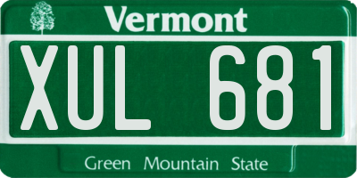 VT license plate XUL681