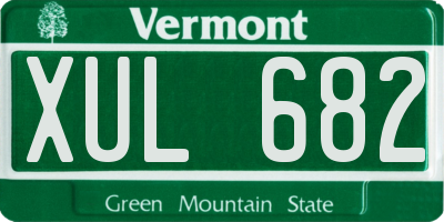 VT license plate XUL682
