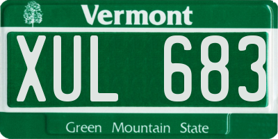 VT license plate XUL683